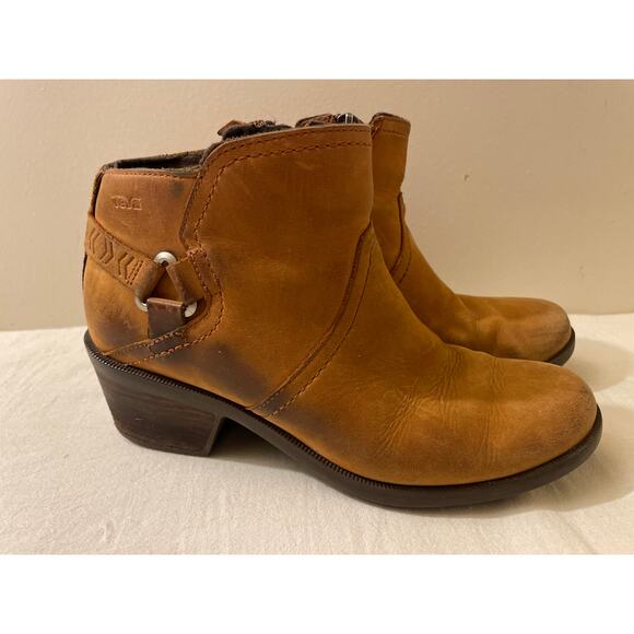 Teva Women's Size 7.5 Cowboy Booties Foxy Harness Ankle Boots Brown - Picture 1 of 9
